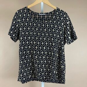 Vintage Notations Medium Holiday Gold Black Formal Top Metallic 40’s 50’s Retro